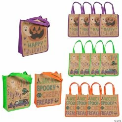 Promo π 10" x 12" Large Nonwoven π¦ Halloween Tote Bags - 12 Pc. π§¨