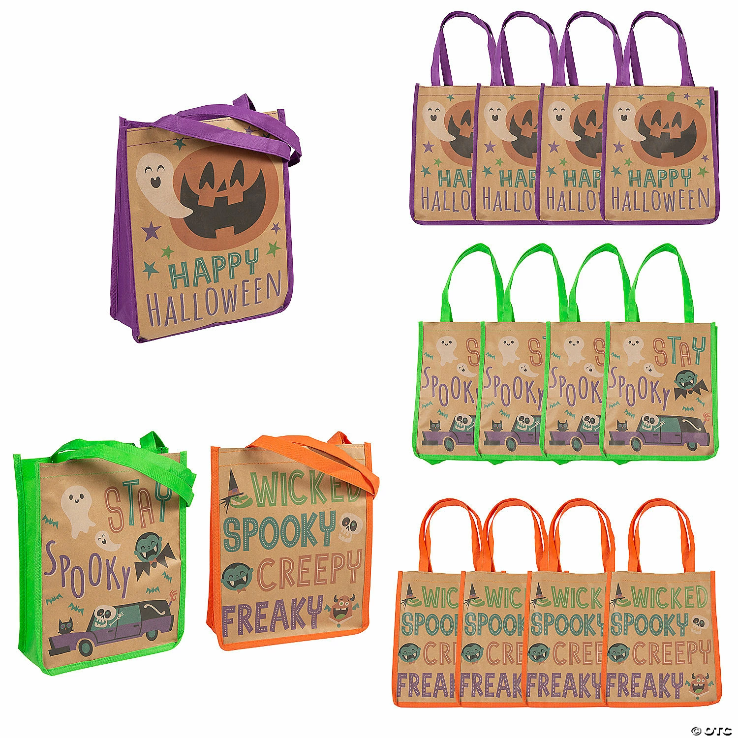 Promo ๐ 10" x 12" Large Nonwoven ๐ฆ Halloween Tote Bags - 12 Pc. ๐งจ