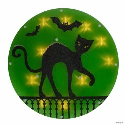 Hot Sale 😉 13.75" Lighted Black Cat 🧛 Halloween Window Silhouette 🌟