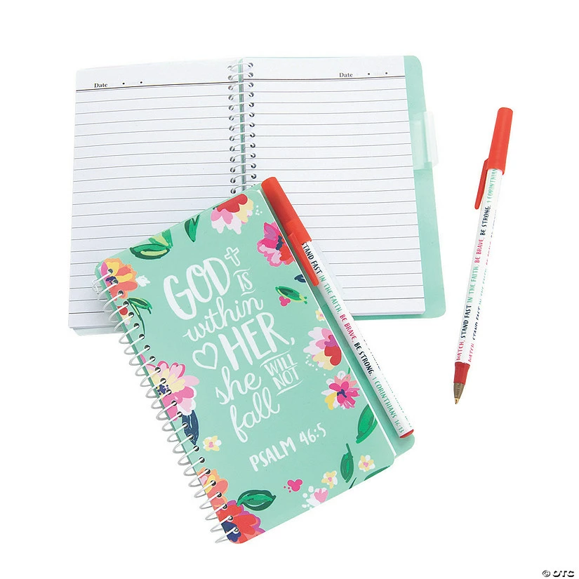 Coupon โ๏ธ God Is Within Her Spiral Notebooks with Pen - 12 Pc. ๐ - Image 2