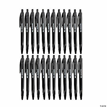 Discount 💯 Personalized Black Retractable Pens - 24 Pc. ✔️