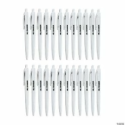 Discount 🤩 Personalized White Retractable Pens - 24 Pc. 👏