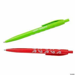 Cheap 😉 Personalized 🎄 Christmas Retractable Pens - 48 Pc. 🎁