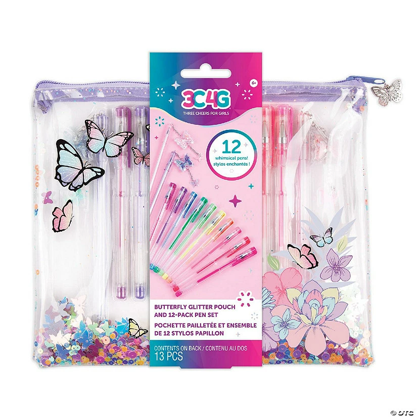 Discount ๐ฅ Butterfly Glitter Pouch & 12pk Pen Set ๐ - Image 2