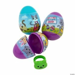 Best Pirce 🎁 2 1/4" Cat Toy-Filled Plastic Easter Eggs - 12 Pc. 🧨