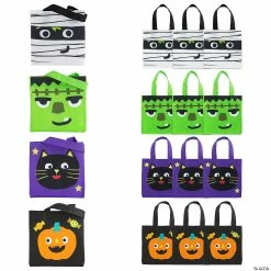 Hot Sale 🌟 6" x 6" Mini Nonwoven Ghoul Gang Tote Bags - 12 Pc. 🧨