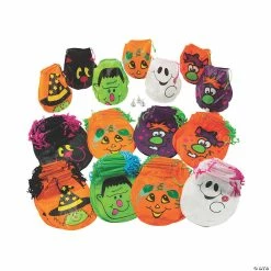 New 🎁 7 1/4" x 8 1/2" Bulk Grinning 💀 Halloween Plastic Drawstring Bags - 720 Pc. ✔️