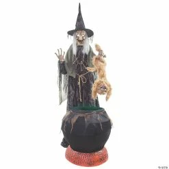 New ⭐ 7' Animated Witch with Cat & Cauldron 🎃 Halloween Decoration ⭐