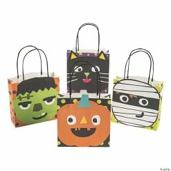 New ⌛ 7" x 7 1/4" Medium Ghoul Gang 🦇 Halloween Paper Gift Bags - 12 Pc. 💯