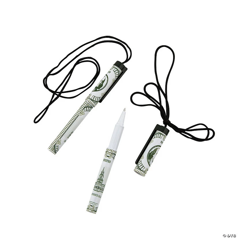 Buy 😉 $100 Bill Pens on A Rope - 12 Pc. 🛒 - Image 2