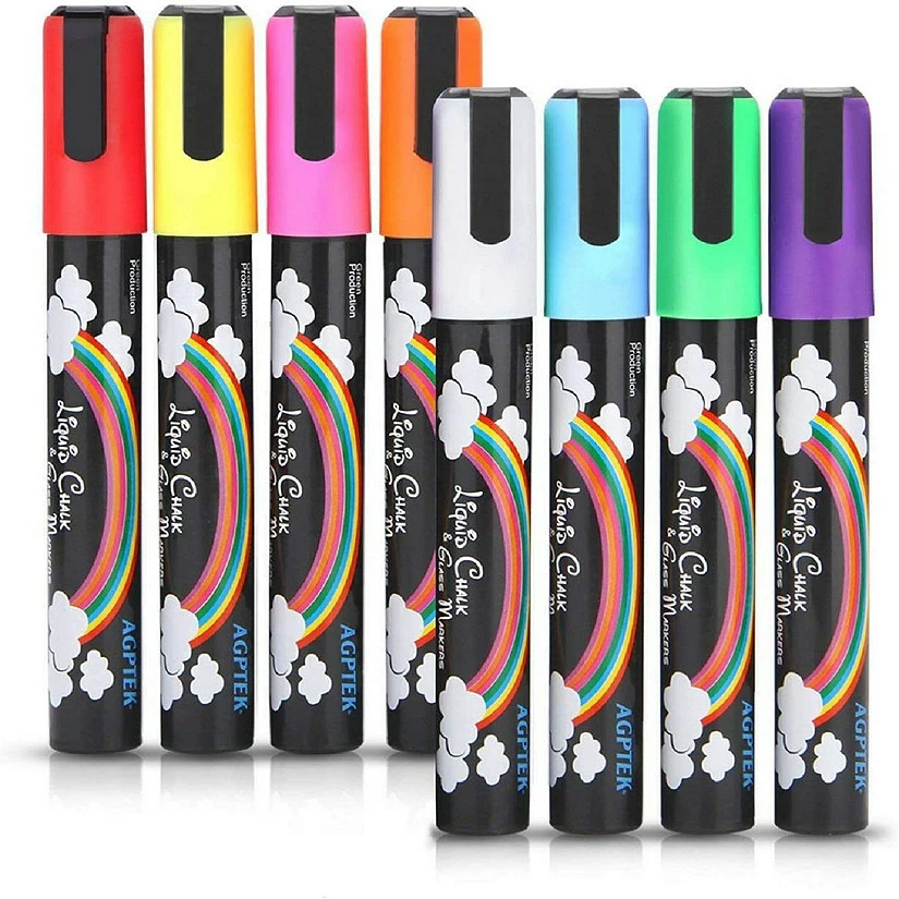 Budget ๐ AGPtek Fluorescent Marker Pen For LED Writing Menu Board Glass Windows 8 Colors โ๏ธ
