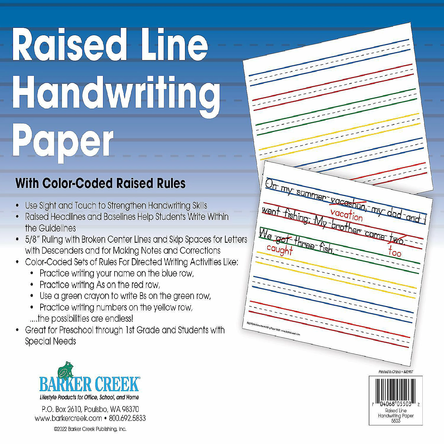 Cheapest 👏 Barker Creek Raised Line Handwriting Paper - 12-Pack ⭐ - Image 2