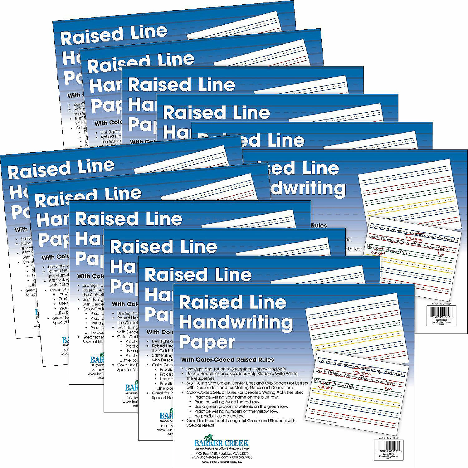 Cheapest 👏 Barker Creek Raised Line Handwriting Paper - 12-Pack ⭐