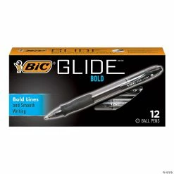 Coupon 🔔 BIC Glide Bold Retractable Ball Point Pen, Bold Point (1.6mm), Black, 12 Count ✨