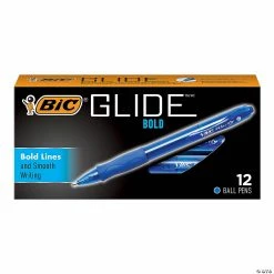Best Sale ✔️ BIC Glide Bold Retractable Ball Point Pen, Bold Point (1.6mm), Blue, 12 Count 😉