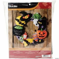 New 👍 Bucilla Felt Wreath Applique Kit 17" Round - Witch's Brew 😉