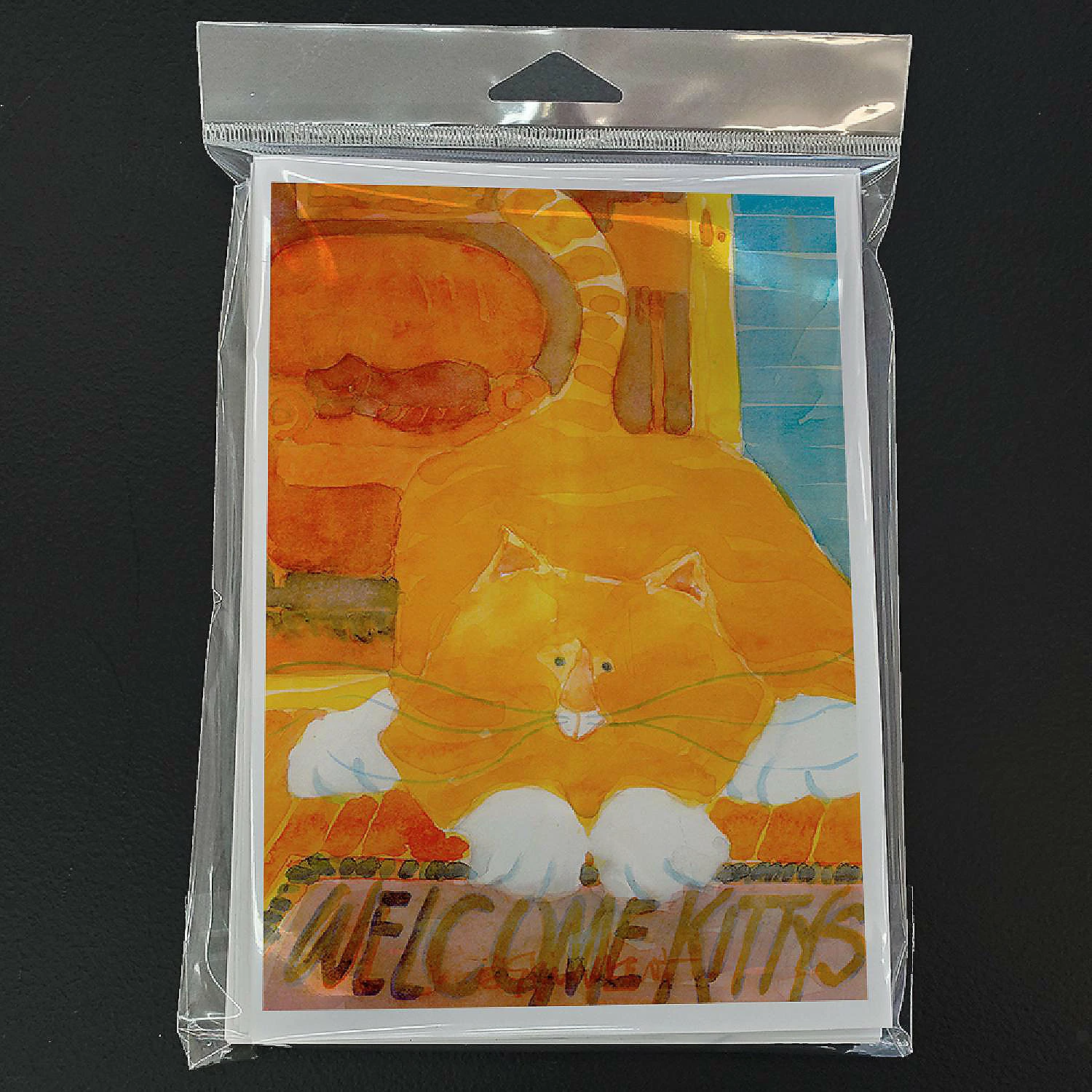 Best Sale ๐งจ Caroline's Treasures Big Orange Cat Welcome Greeting Cards and Envelopes Pack of 8, 7 x 5, Cats ๐ - Image 3