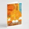 Best Sale 🧨 Caroline's Treasures Big Orange Cat Welcome Greeting Cards and Envelopes Pack of 8, 7 x 5, Cats 😀