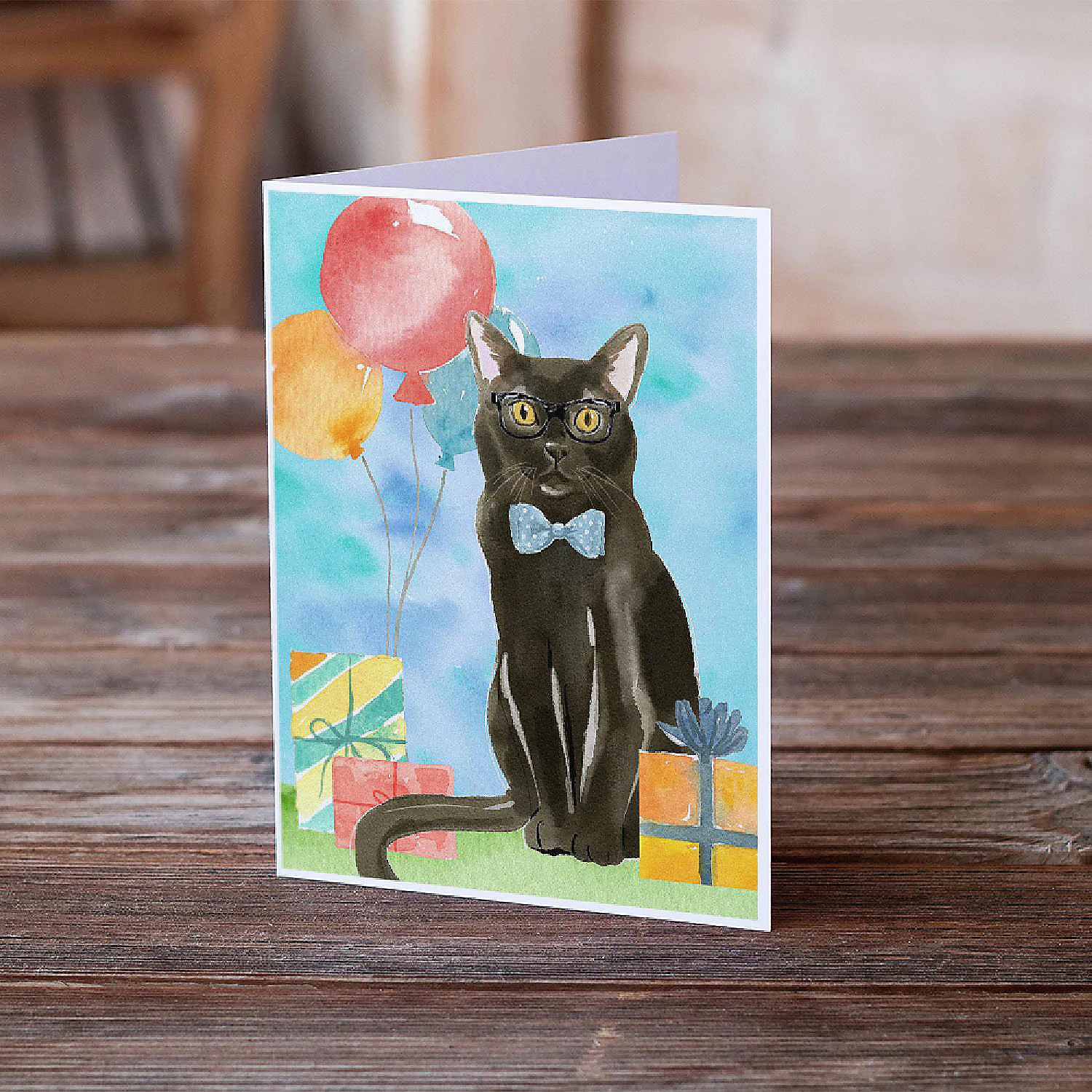 Cheap โ Caroline's Treasures ๐ฅณ Birthday, Bombay Happy ๐ฅณ Birthday Greeting Cards and Envelopes Pack of 8, 7 x 5, Cats ๐ - Image 2