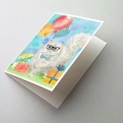 Budget 🔥 Caroline's Treasures 🎂 Birthday, Persian Happy 🎂 Birthday Greeting Cards and Envelopes Pack of 8, 7 x 5, Cats ❤️