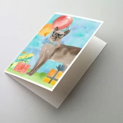 Budget 🛒 Caroline's Treasures 🎂 Birthday, Tonkinese Happy 🎂 Birthday Greeting Cards and Envelopes Pack of 8, 7 x 5, Cats 🌟