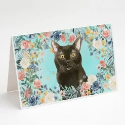 Best reviews of 🎁 Caroline's Treasures Bombay Spring Flowers Greeting Cards and Envelopes Pack of 8, 7 x 5, Cats 😉