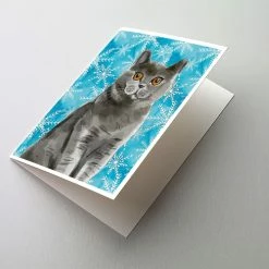 Best deal 😉 Caroline's Treasures British Shorthair Winter Snowflakes Greeting Cards and Envelopes Pack of 8, 7 x 5, Cats ✔️