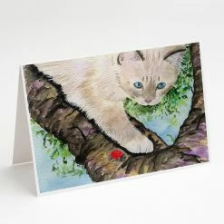 Coupon ❤️ Caroline's Treasures Cat - Birman Greeting Cards and Envelopes Pack of 8, 7 x 5, Cats 🔥