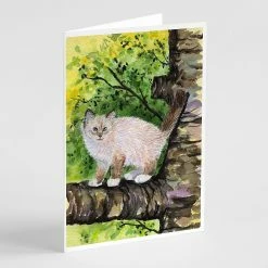 Brand new 😀 Caroline's Treasures Cat - Birman Greeting Cards and Envelopes Pack of 8, 7 x 5, Cats 👍