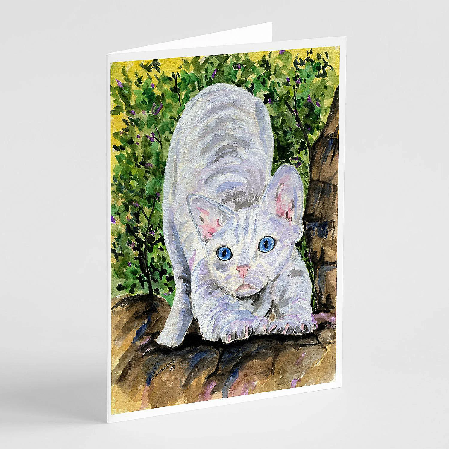 Best Sale 🔥 Caroline's Treasures Cat - Devon Rex Greeting Cards and Envelopes Pack of 8, 7 x 5, Cats 🥰