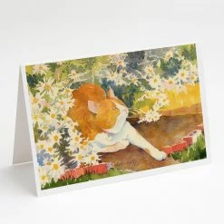 Promo 👍 Caroline's Treasures Cat Greeting Cards and Envelopes Pack of 8, 7 x 5, Cats 😉