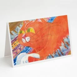 Best Sale ⭐ Caroline's Treasures Cat Greeting Cards and Envelopes Pack of 8, 7 x 5, Cats 👍