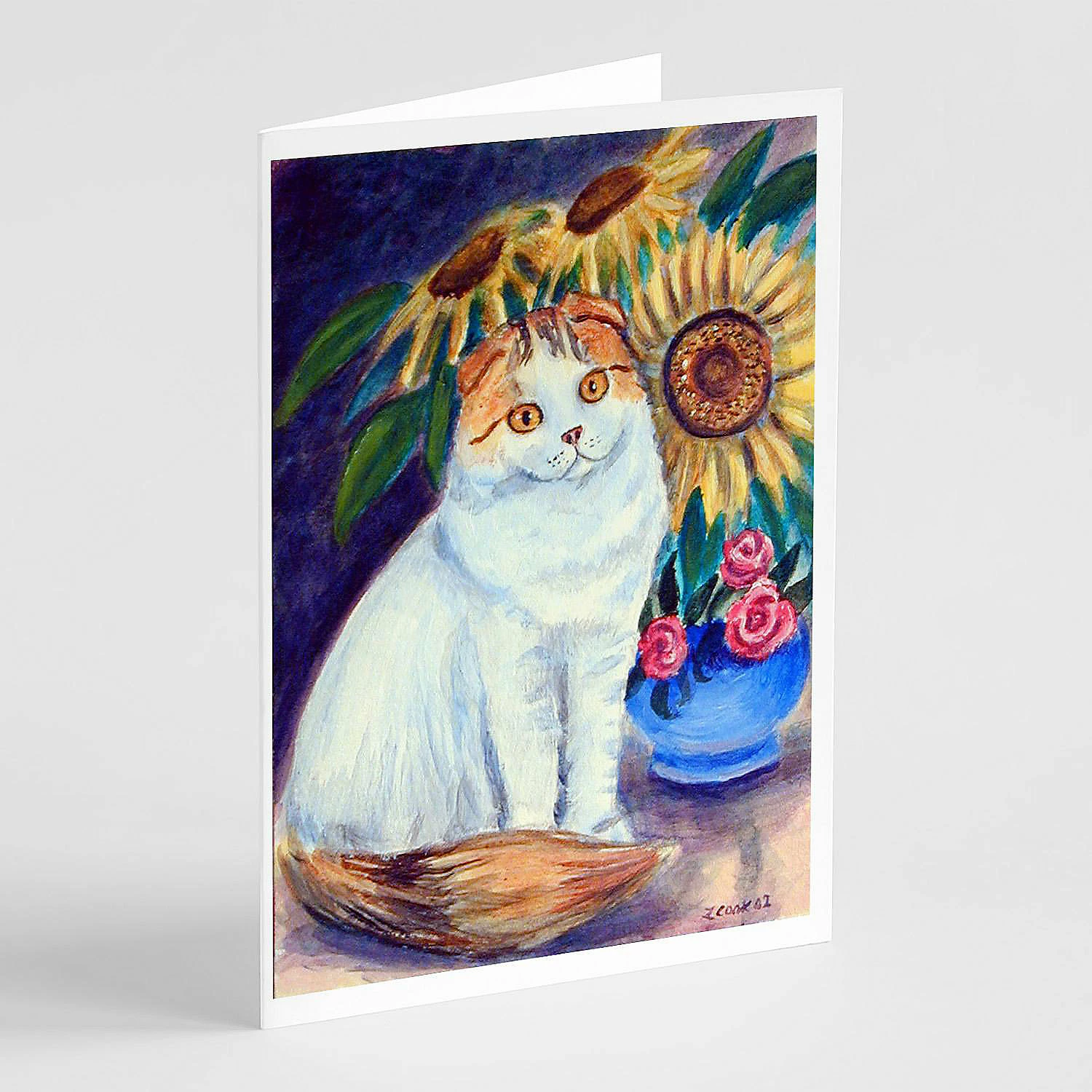 Budget โจ Caroline's Treasures Cat Greeting Cards and Envelopes Pack of 8, 7 x 5, Cats ๐