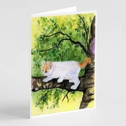 New ⌛ Caroline's Treasures Cat - Turkish Van Greeting Cards and Envelopes Pack of 8, 7 x 5, Cats ✔️