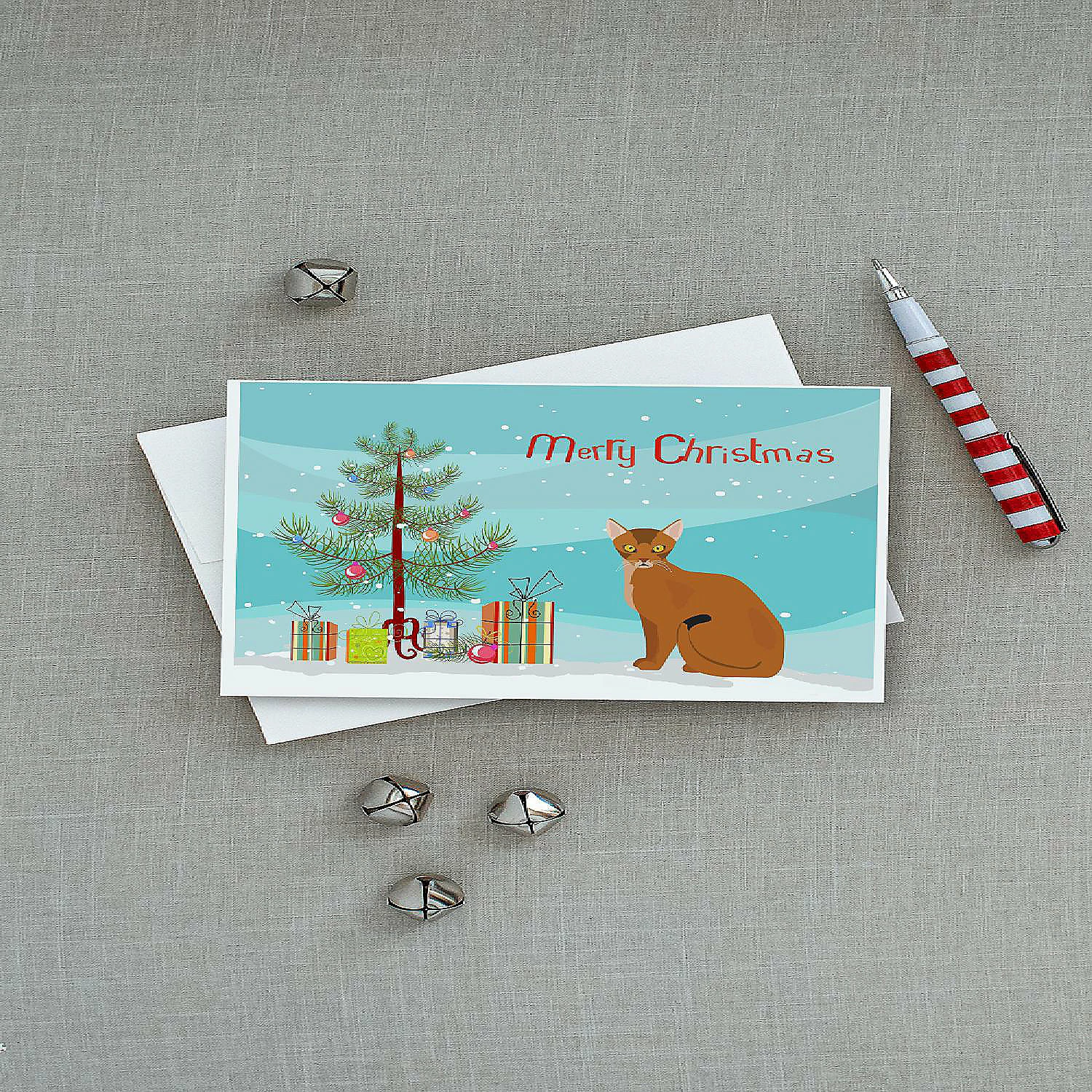 Best deal ๐ Caroline's Treasures โ Christmas, Abyssinian Cat Merry โ Christmas Greeting Cards and Envelopes Pack of 8, 7 x 5, Cats ๐ - Image 3