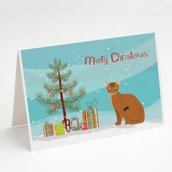 Best deal 🌟 Caroline's Treasures ❄ Christmas, Abyssinian Cat Merry ❄ Christmas Greeting Cards and Envelopes Pack of 8, 7 x 5, Cats 🔔