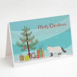 Coupon 👏 Caroline's Treasures ❄ Christmas, American Curl #2 Cat Merry ❄ Christmas Greeting Cards and Envelopes Pack of 8, 7 x 5, Cats 😍
