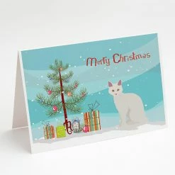 Coupon 👏 Caroline's Treasures ❄ Christmas, Aphrodite Giant Cat Merry ❄ Christmas Greeting Cards and Envelopes Pack of 8, 7 x 5, Cats ❤️