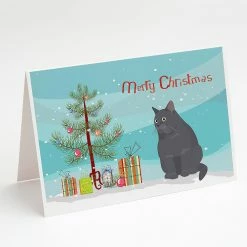 Discount 🧨 Caroline's Treasures 🎅 Christmas, British Shorthair #2 Cat Merry 🎅 Christmas Greeting Cards and Envelopes Pack of 8, 7 x 5, Cats 🔥