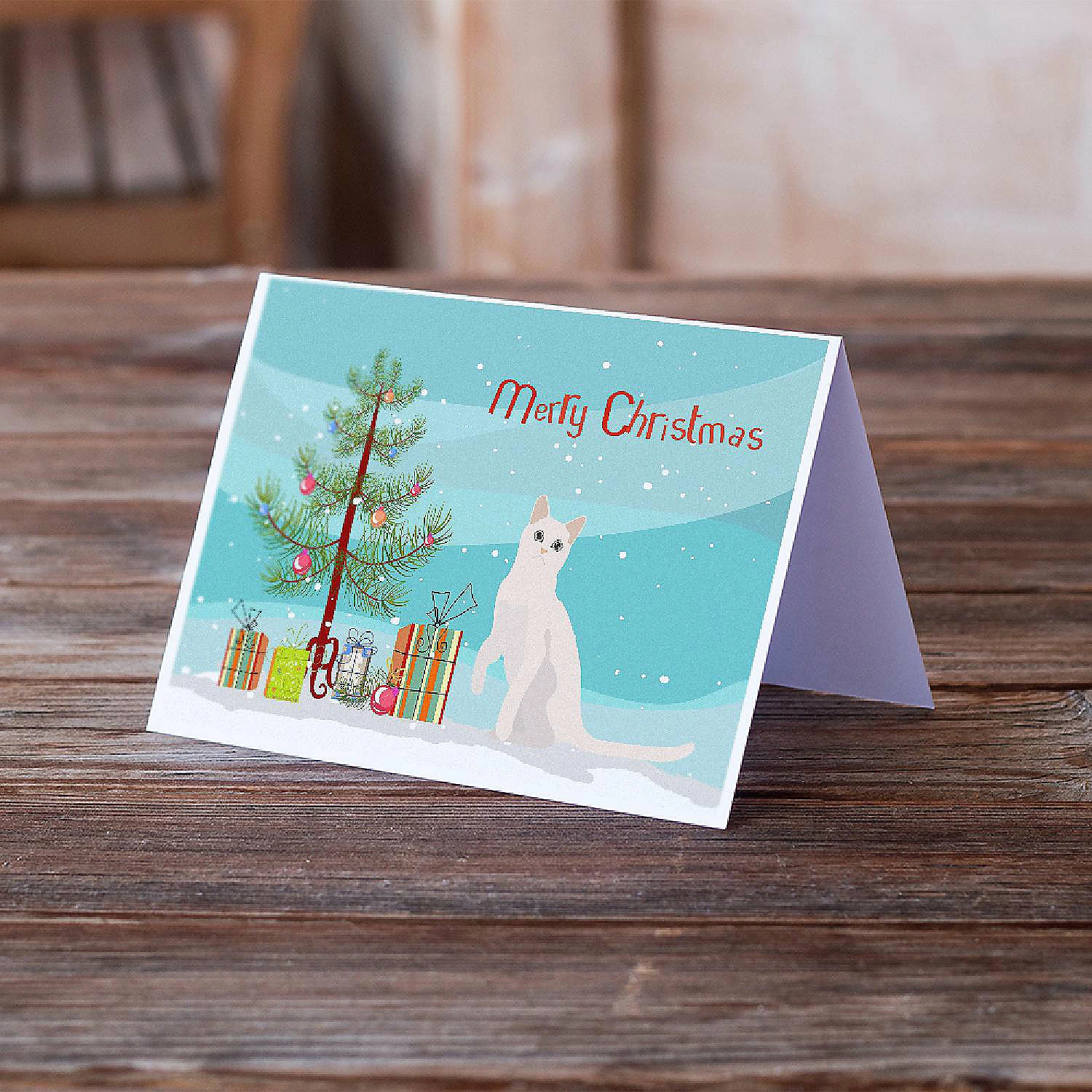 Wholesale ๐ฅฐ Caroline's Treasures ๐ Christmas, Burmilla #1 Cat Merry ๐ Christmas Greeting Cards and Envelopes Pack of 8, 7 x 5, Cats ๐งจ - Image 2