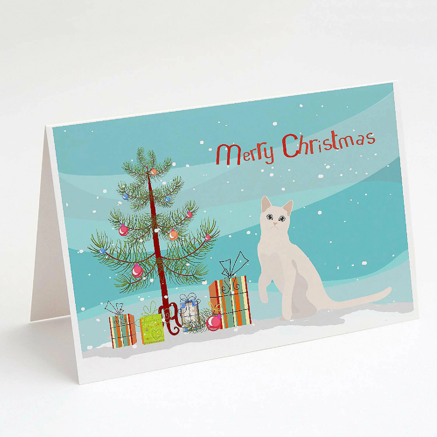 Wholesale ๐ฅฐ Caroline's Treasures ๐ Christmas, Burmilla #1 Cat Merry ๐ Christmas Greeting Cards and Envelopes Pack of 8, 7 x 5, Cats ๐งจ