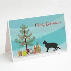 Best reviews of 🔥 Caroline's Treasures 🎄 Christmas, Chausie Black Cat Merry 🎄 Christmas Greeting Cards and Envelopes Pack of 8, 7 x 5, Cats 🧨