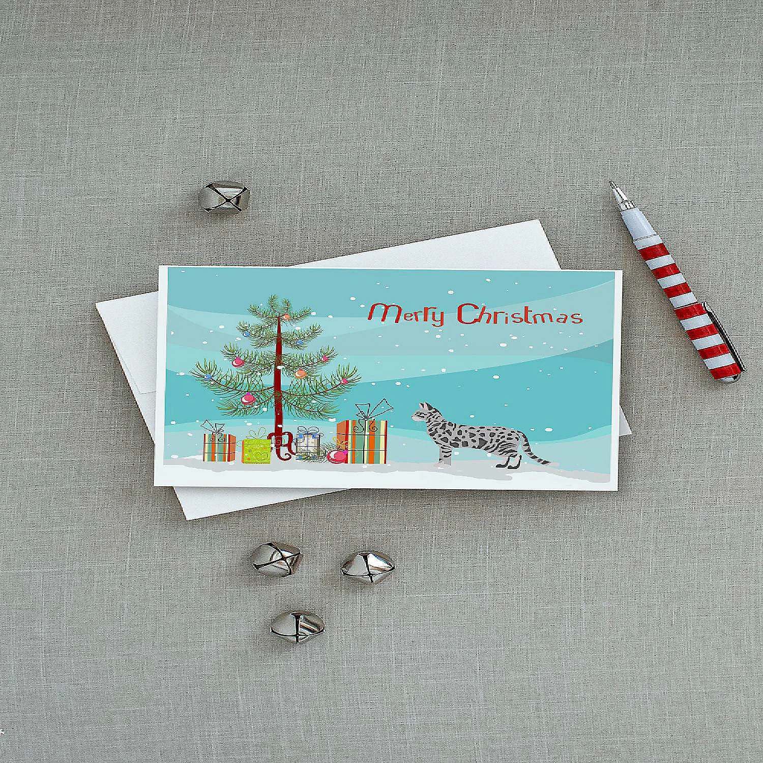 New โญ Caroline's Treasures ๐ Christmas, Cheetoh #2 Cat Merry ๐ Christmas Greeting Cards and Envelopes Pack of 8, 7 x 5, Cats โ๏ธ - Image 3