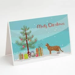 Wholesale 💯 Caroline's Treasures ❄ Christmas, Cheetoh #3 Cat Merry ❄ Christmas Greeting Cards and Envelopes Pack of 8, 7 x 5, Cats ✔️