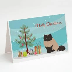 Brand new 🤩 Caroline's Treasures 🎄 Christmas, Colorpoint Persian Hymalayan #2 Cat Merry 🎄 Christmas Greeting Cards and Envelopes Pack of 8, 7 x 5, Cats 🔔