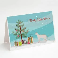 Buy ❤️ Caroline's Treasures 🎁 Christmas, Colorpoint Shorthair #3 Cat Merry 🎁 Christmas Greeting Cards and Envelopes Pack of 8, 7 x 5, Cats 🤩