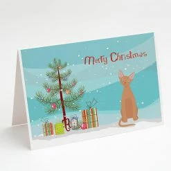 Flash Sale 🤩 Caroline's Treasures 🔔 Christmas, Devon Rex #1 Cat Merry 🔔 Christmas Greeting Cards and Envelopes Pack of 8, 7 x 5, Cats ⭐