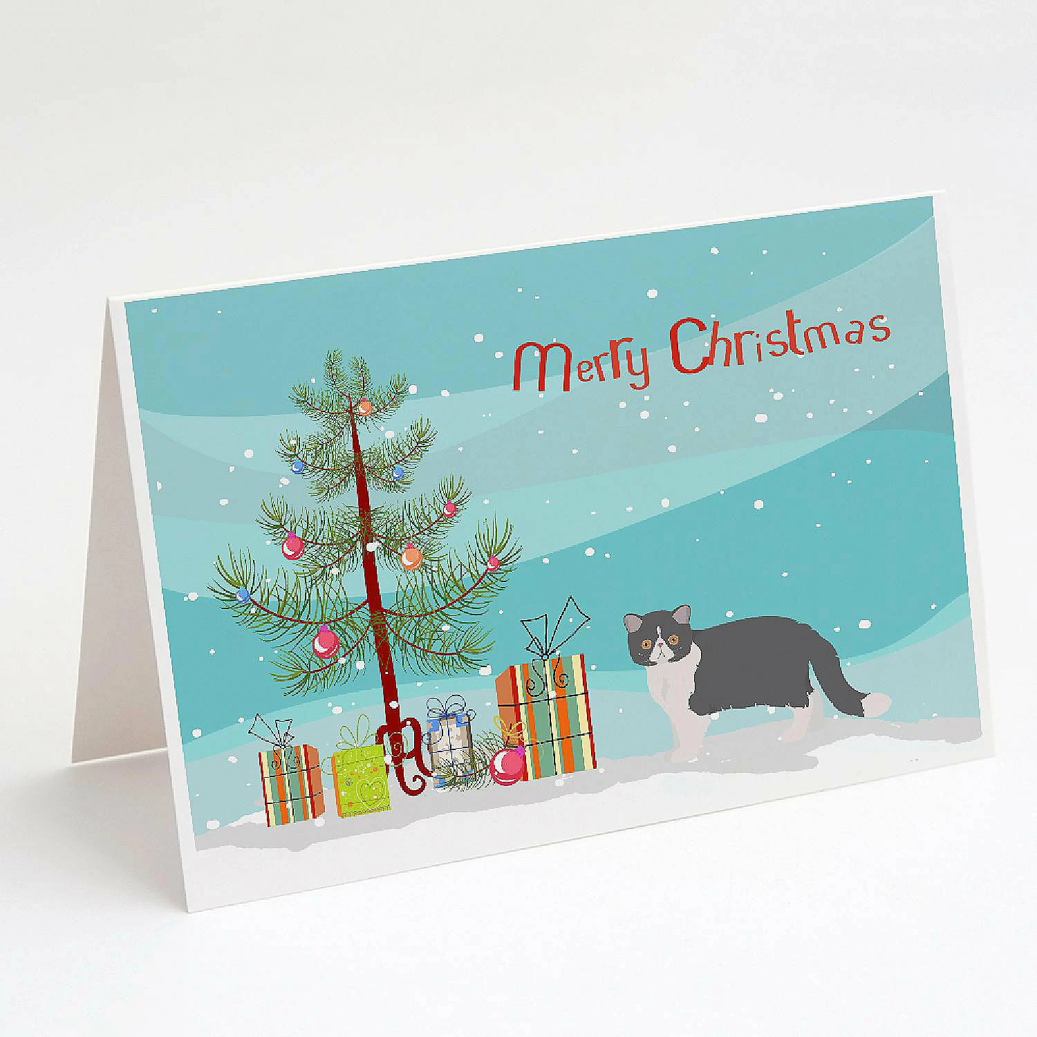 Flash Sale 😀 Caroline's Treasures ❄ Christmas, Exotic Shorthair #2 Cat Merry ❄ Christmas Greeting Cards and Envelopes Pack of 8, 7 x 5, Cats 😍