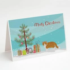 Cheap 🔔 Caroline's Treasures 🎄 Christmas, Exotic Shorthair #3 Cat Merry 🎄 Christmas Greeting Cards and Envelopes Pack of 8, 7 x 5, Cats ✨
