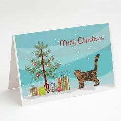Budget ⭐ Caroline's Treasures 🎅 Christmas, Foldex Exotic Fold #2 Cat Merry 🎅 Christmas Greeting Cards and Envelopes Pack of 8, 7 x 5, Cats 🧨